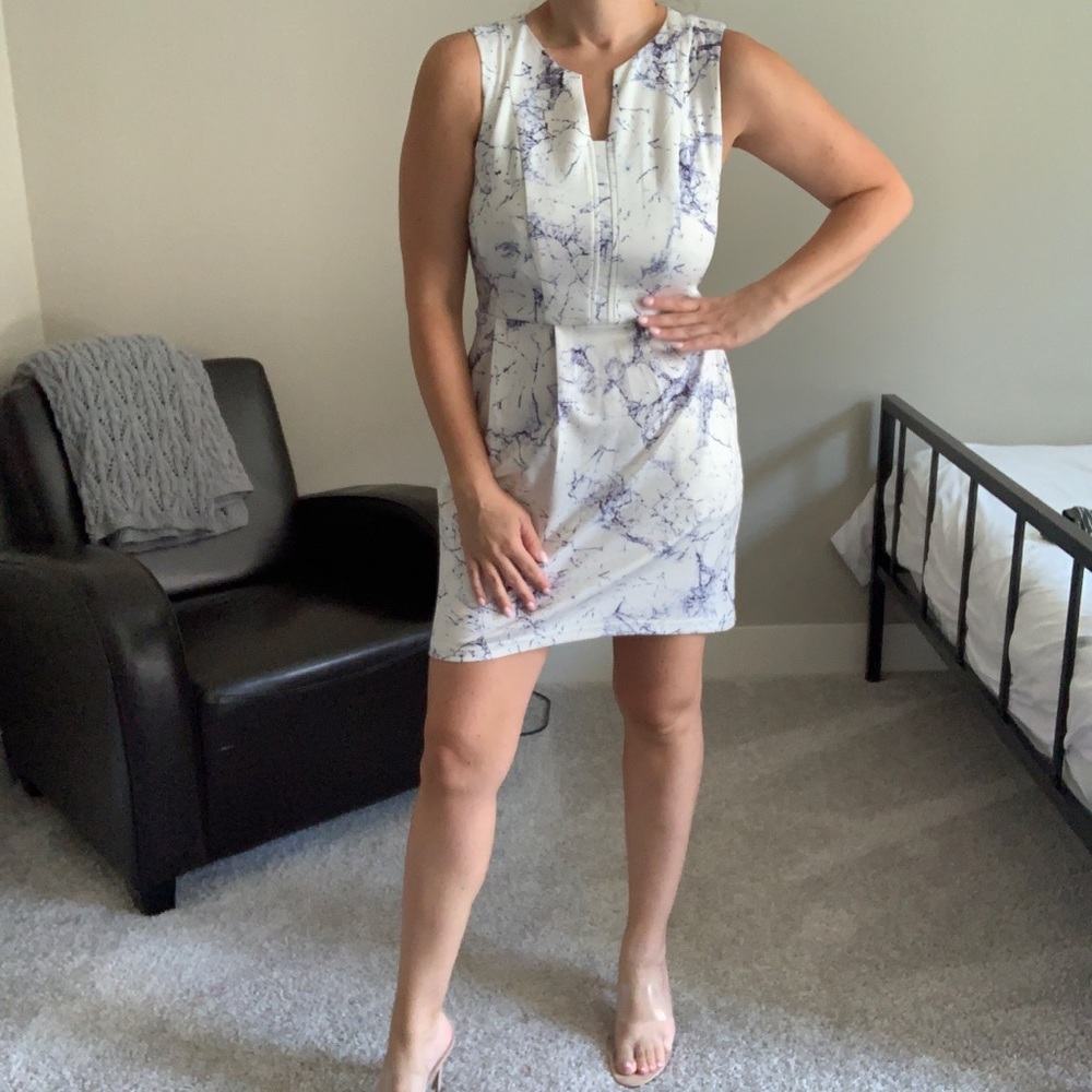 Marble print mini dress